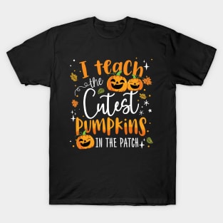 Teacher Halloween Pre-K Teacher Kindergarten Cutest Pumpkins T-Shirt